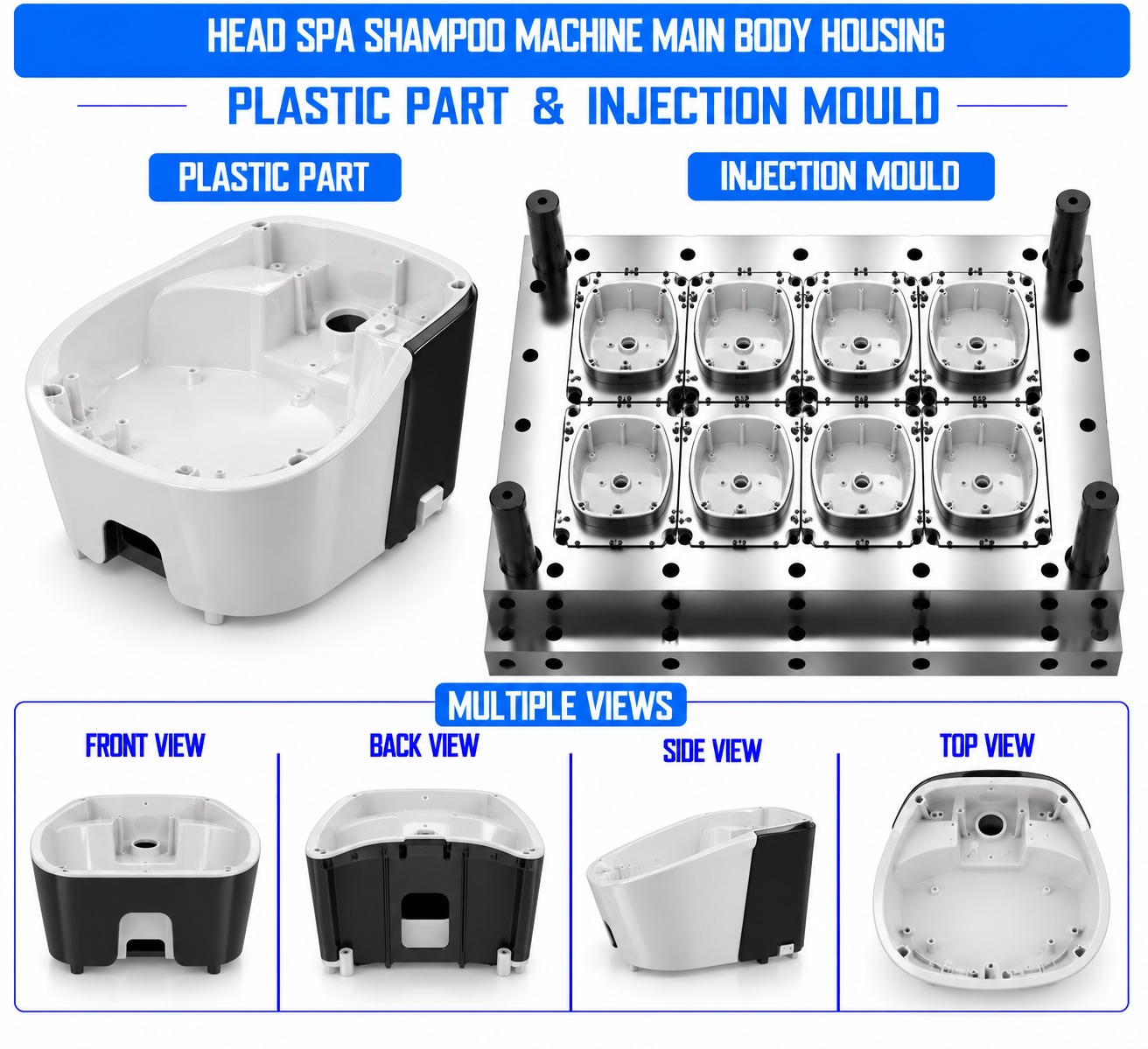 Head Spa Shampoo Machine Plastic Main Body Housing Mould and Moulding Services